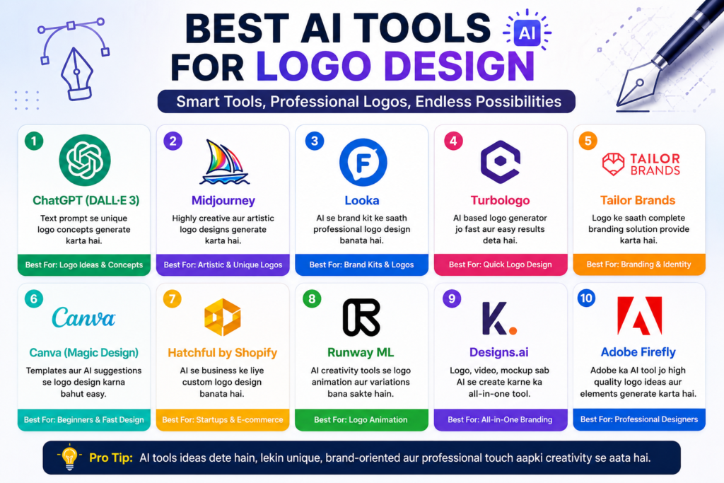 AI Logo Design using best AI tools for professional logo creation and branding services