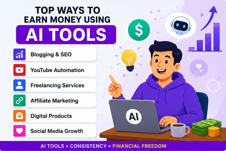Best AI Tools for Making Money Online for blogging YouTube and freelancing