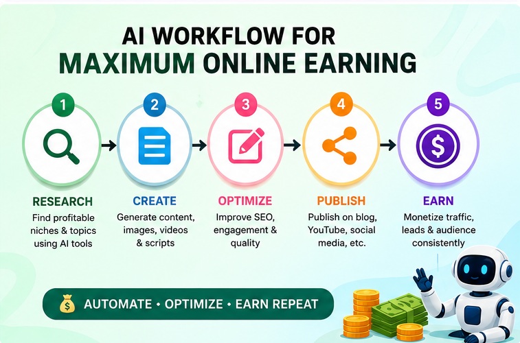 Best AI Tools for Making Money Online workflow for content creation and automation