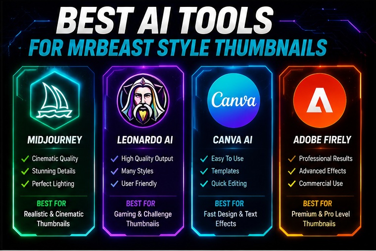 Best AI tools for creating MrBeast style thumbnail prompts