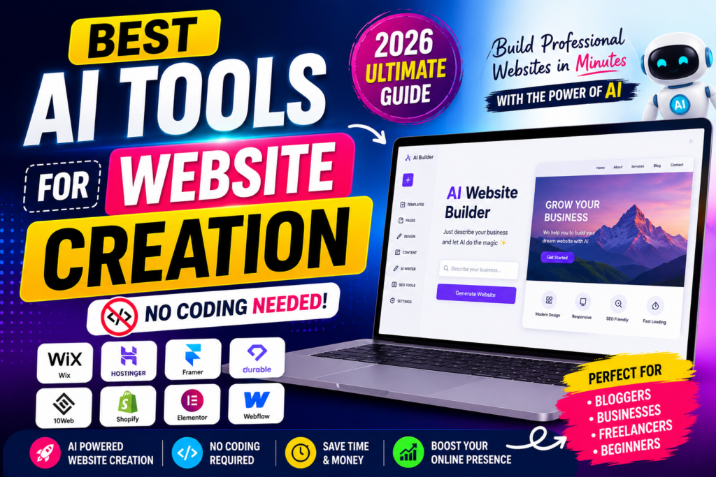 Best AI Tools for Website Creation without coding for beginners
