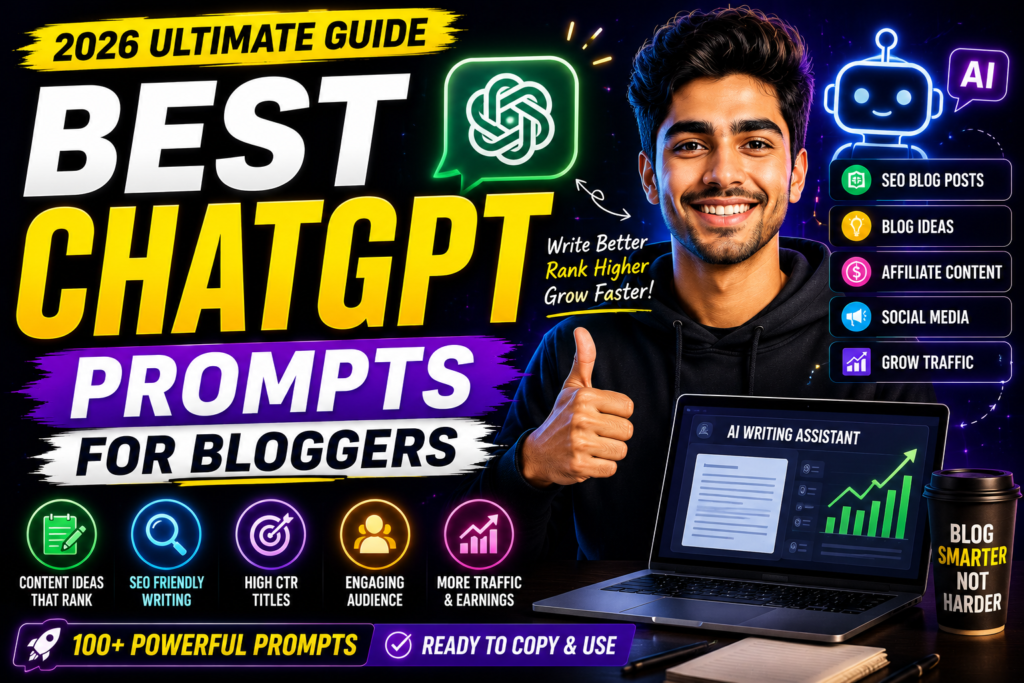 Best ChatGPT prompts for bloggers for SEO writing affiliate marketing and high traffic blogging