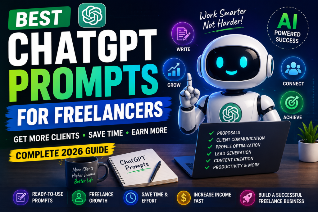 Best ChatGPT Prompts for Freelancers to get more clients improve productivity write winning proposals and increase freelance income