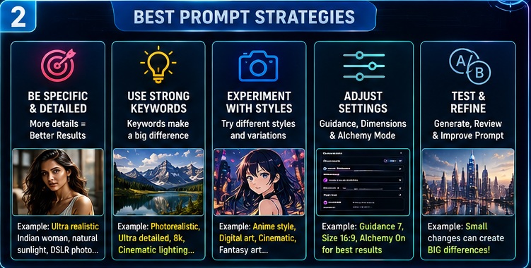 Best Leonardo AI prompt strategies for beginners to create realistic anime cinematic and professional images