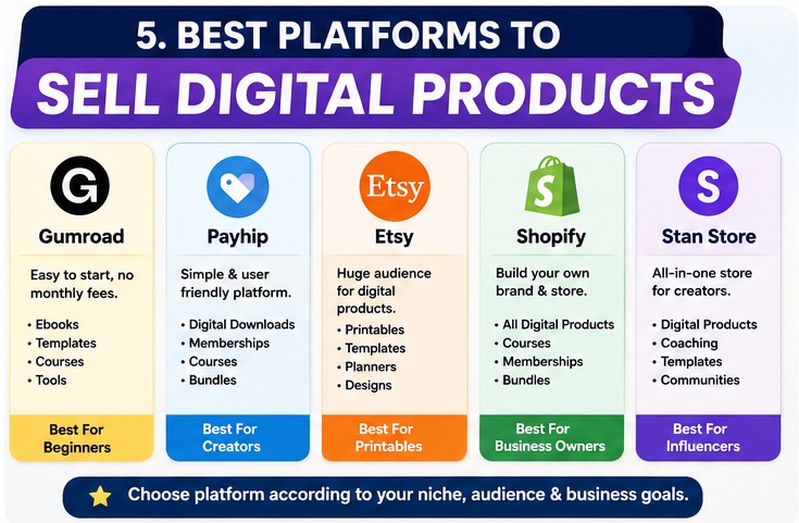 AI Se Digital Products Bana Kar Sell Kaise Kare using best selling platforms