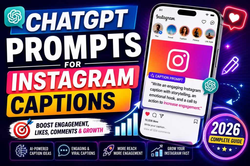 ChatGPT Prompts for Instagram Captions to boost engagement increase comments improve reach and grow Instagram faster