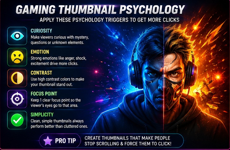 Gaming thumbnail psychology and Gaming YouTube thumbnail AI prompts for higher CTR