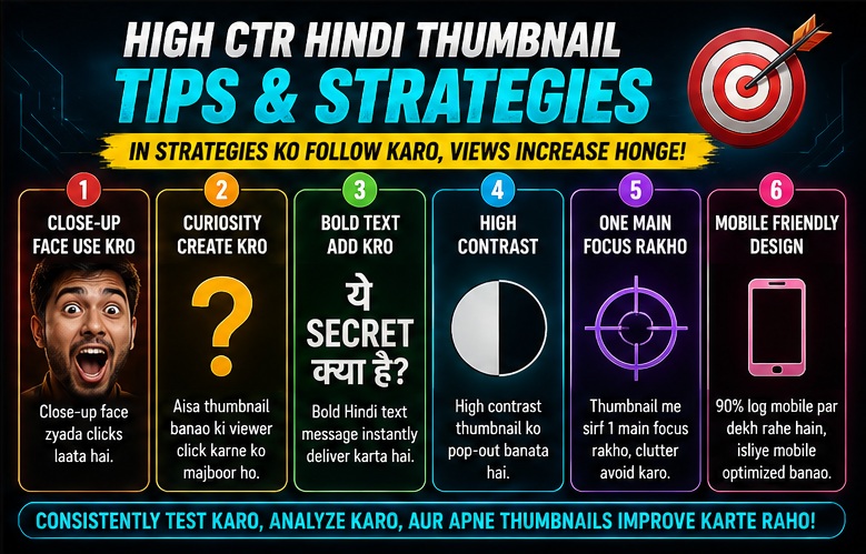 High CTR Viral Hindi YouTube thumbnail prompts and thumbnail strategies