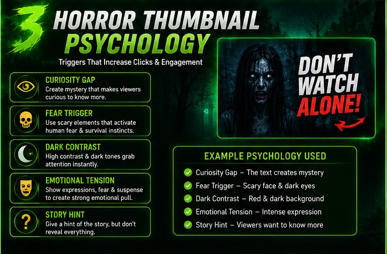 Horror & dark theme thumbnail prompts and horror thumbnail psychology for higher CTR