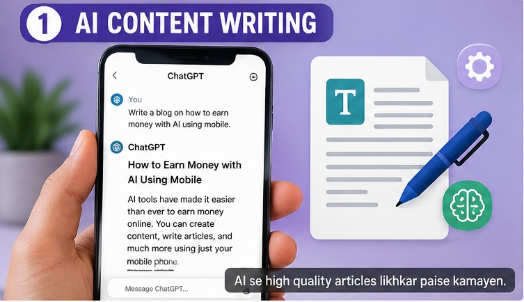 Mobile Se AI Se Paise Kaise Kamaye Content Writing