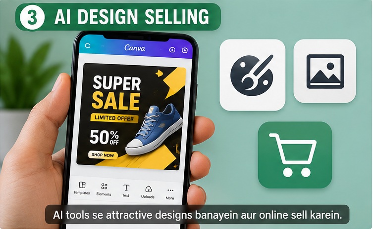 Mobile Se AI Se Paise Kaise Kamaye Design Selling
