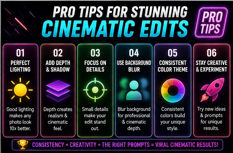 Pro Cinematic photo editing AI prompts and cinematic editing strategies