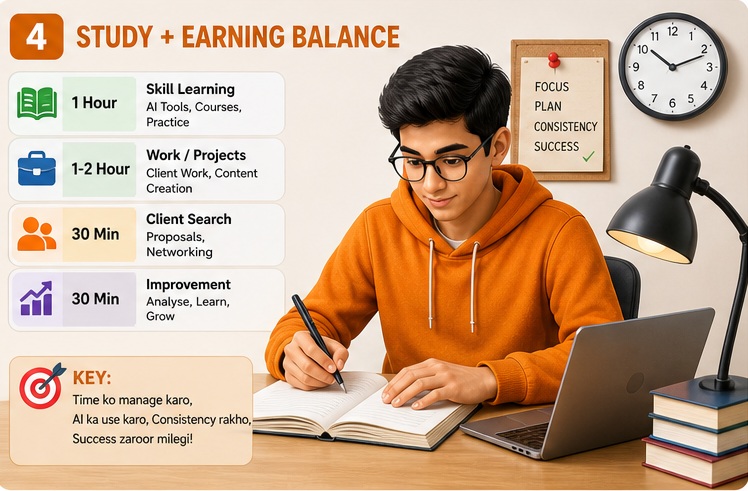 Students ke liye study aur AI earning balance kaise kare