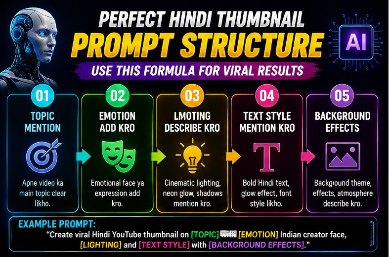 Viral Hindi YouTube thumbnail prompts structure for high CTR Hindi thumbnails