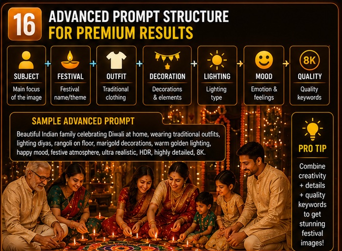Advanced Festival AI Photo Prompts structure for premium AI images
