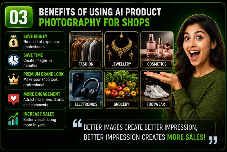 Benefits of using Shop Promotion AI Photo Prompts for product photography