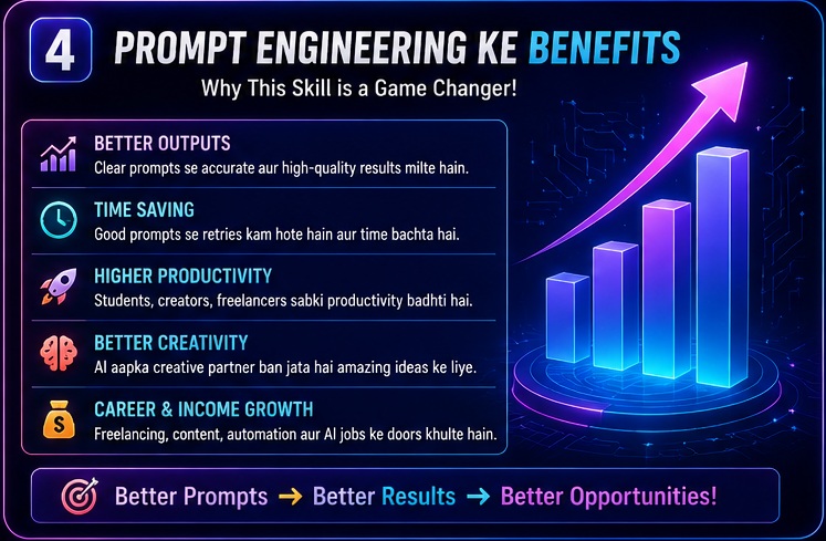 Benefits of AI prompt engineering including better outputs productivity creativity and career opportunities