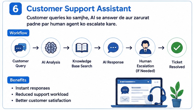 best n8n ai automation ideas customer support assistant workflow with AI responses and ticket management