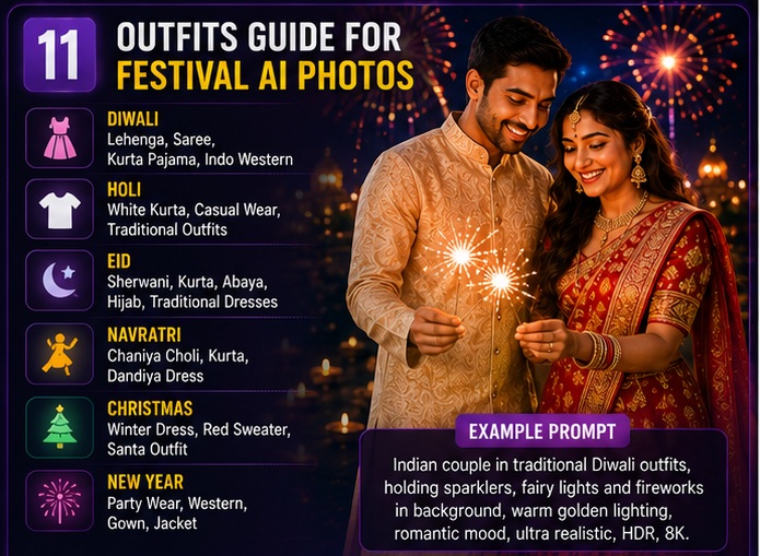 Traditional outfit guide for Festival AI Photo Prompts