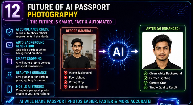 Future of Passport Size Photo AI Prompts with automated compliance checks smart cropping and AI photo assistants