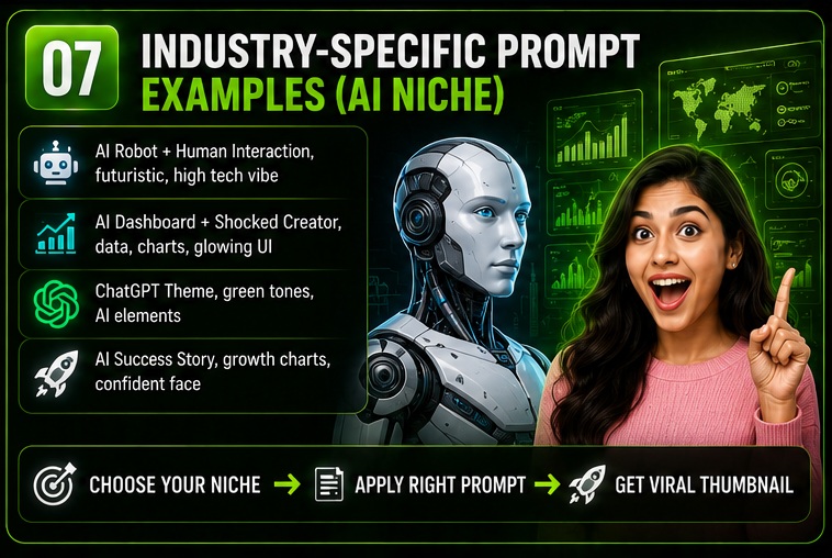 Industry specific Shop Promotion AI Photo Prompts for different businesses