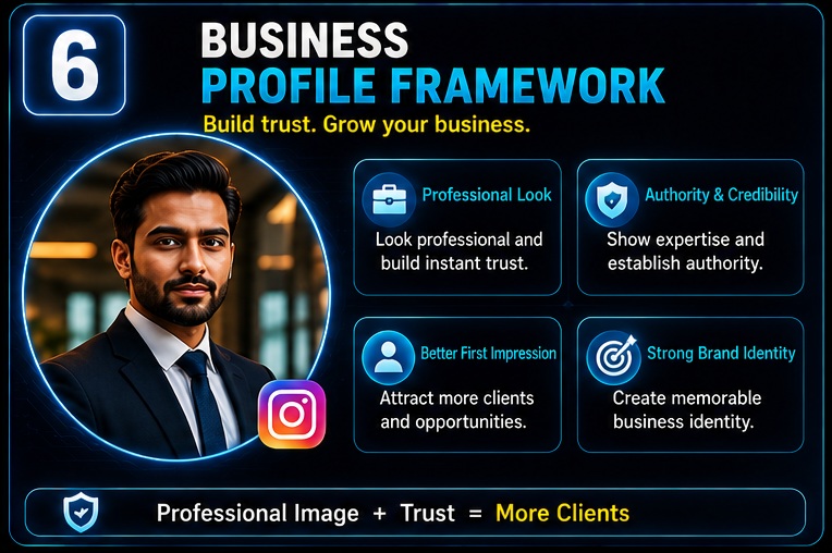 Instagram Profile Picture AI Prompts business profile framework for trust authority and professional appearance