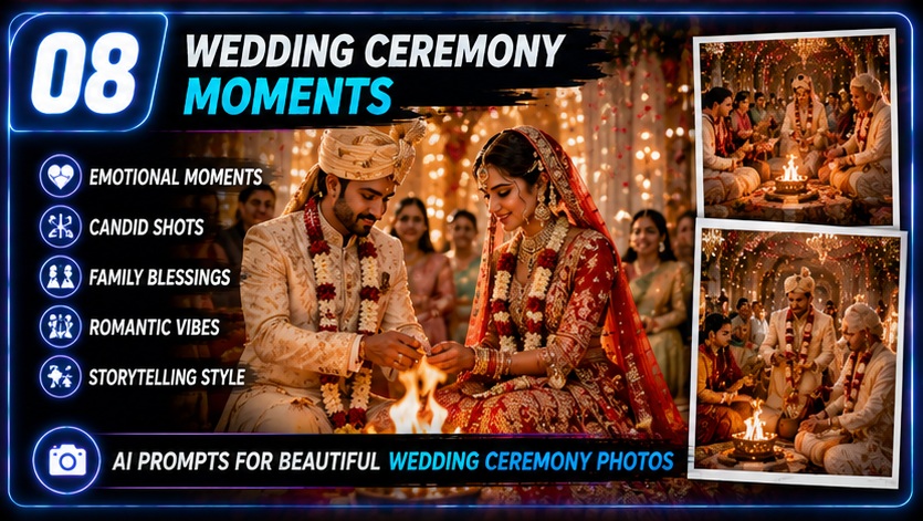 Wedding & Pre-Wedding AI Photo Prompts luxury wedding editing framework with cinematic colors and premium styling