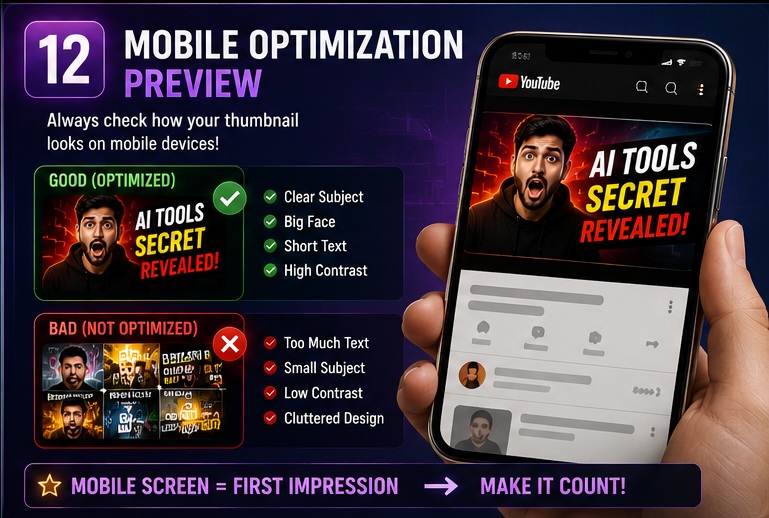 Mobile optimized YouTube thumbnail preview example