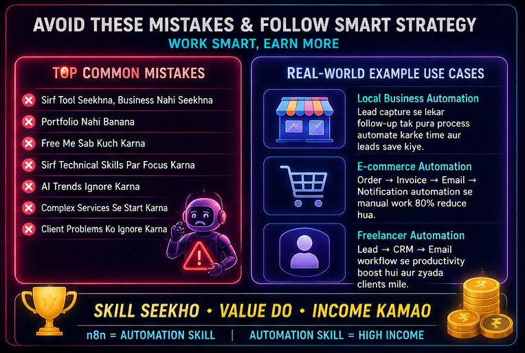 common mistakes while earning with n8n and real world automation business examples for freelancers and agencies