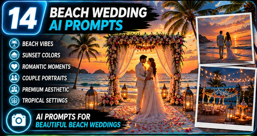 Wedding & Pre-Wedding AI Photo Prompts romantic pre wedding poses with cinematic outdoor photography