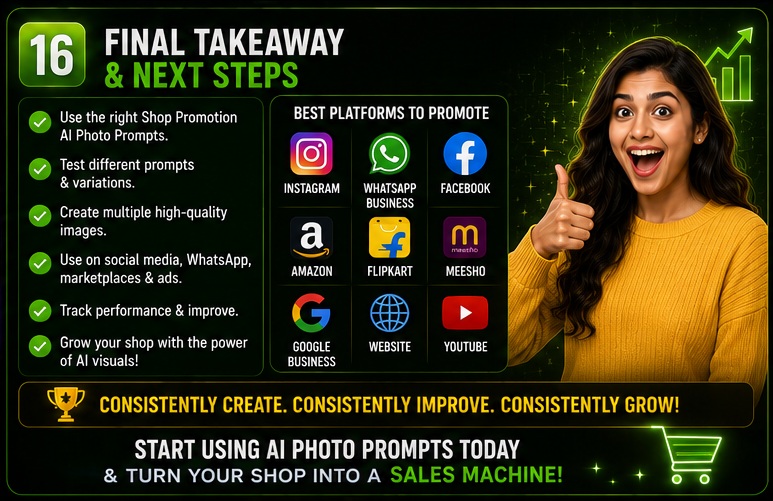 Final checklist for Shop Promotion AI Photo Prompts before publishing product photos