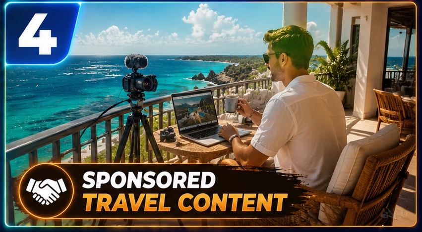 Travel Influencer AI Photo Prompts for creating sponsored looking vacation photos and luxury travel visuals