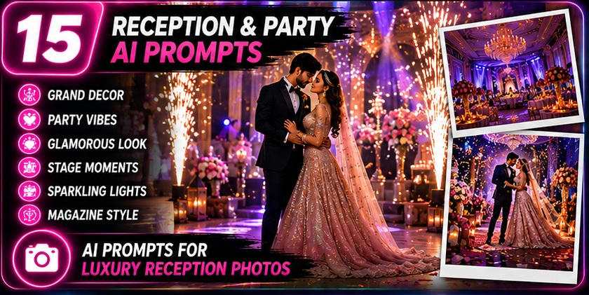 Wedding & Pre-Wedding AI Photo Prompts wedding album design ideas with premium storytelling layout