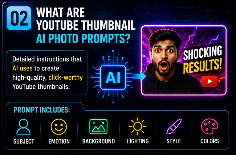 What are YouTube Thumbnail AI Photo Prompts explained
