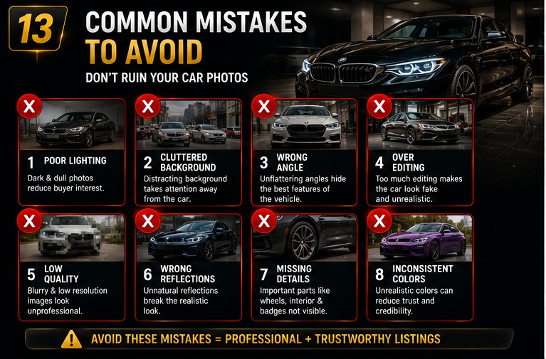 Common mistakes to avoid while creating AI car dealer vehicle photos