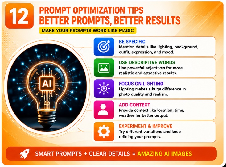 Facebook Profile AI Photo Prompts optimization tips for creating professional AI portraits